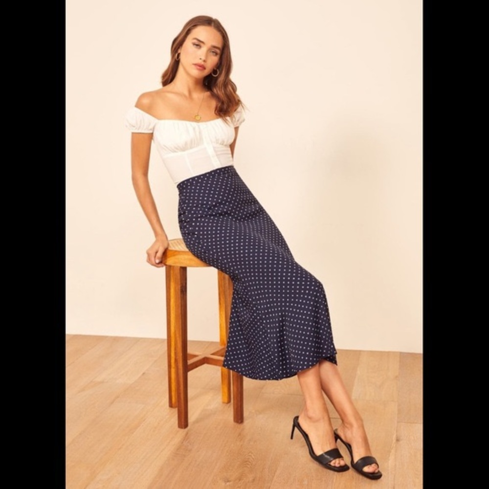 REFORMATION BEA MIDI SKIRT!!